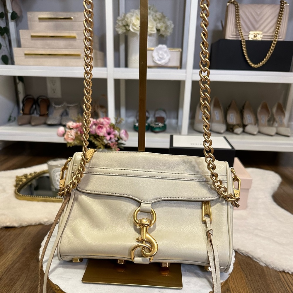 Rebecca Minkoff Mini M.A.C. Crossbody Bag (Ivory & Gold)